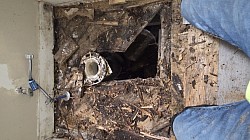 Replacing floor and toilet.